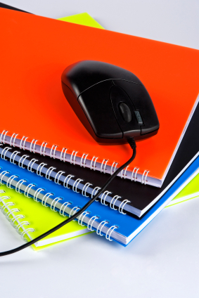 Colored binders with computer mouse
