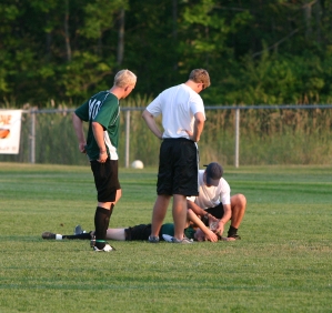 Treating a concussed soccer player