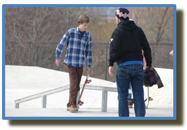 Kohen Raakman and skateboarding buddy