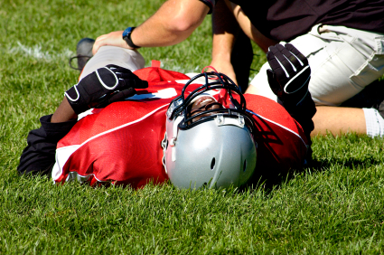 Injured football player